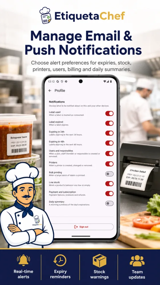 EtiquetaChef — Notifications