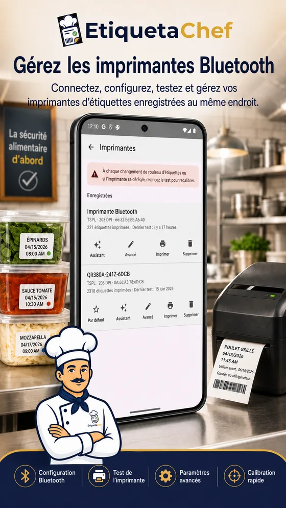 Imprimante thermique Bluetooth avec EtiquetaChef