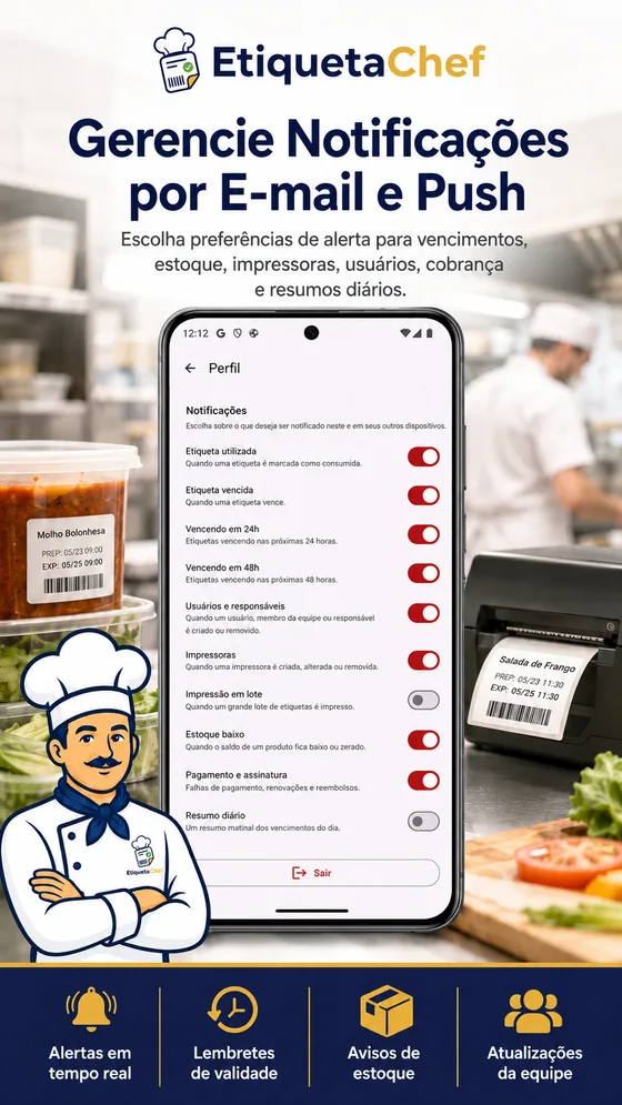 EtiquetaChef — Notificações